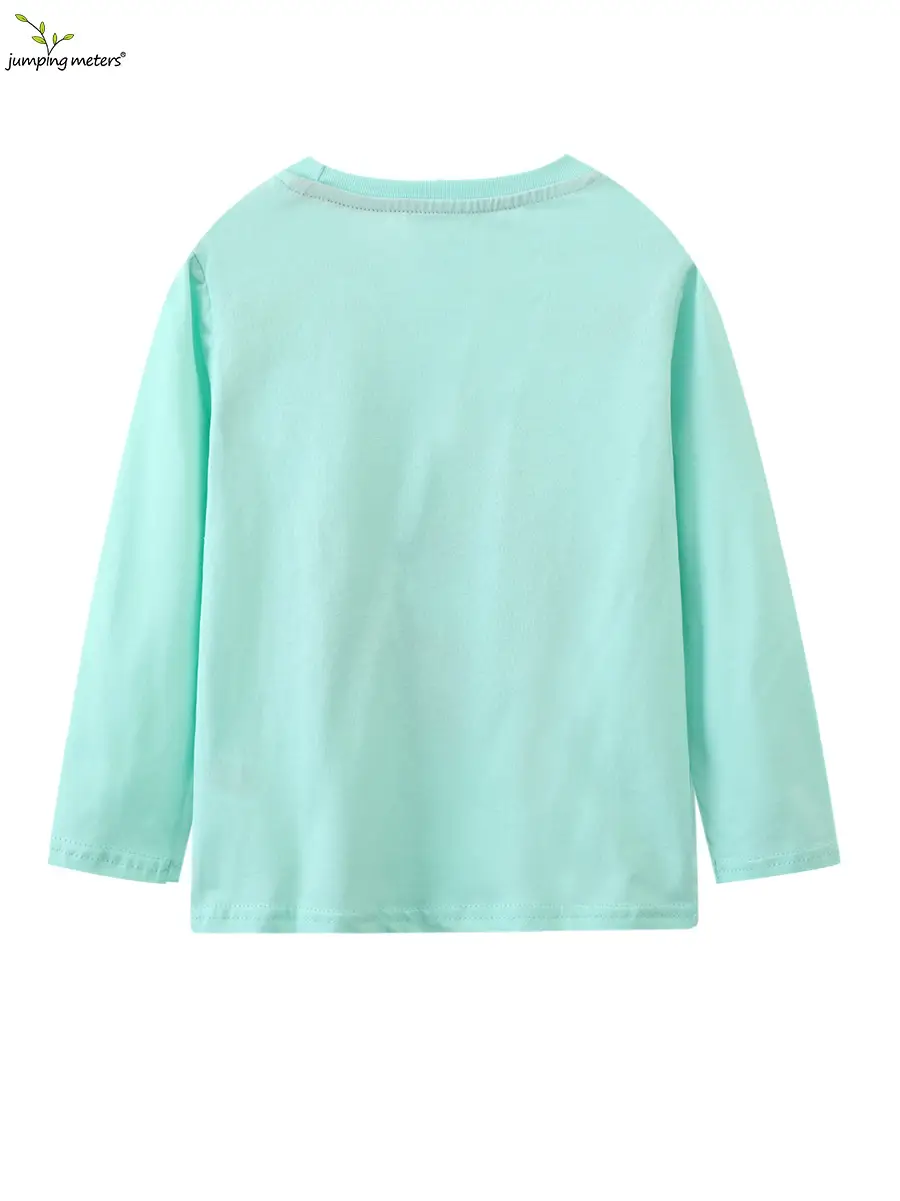 Boys Cotton Long Sleeve T-Shirt with Dinosaur Print Mint Green - Image 4
