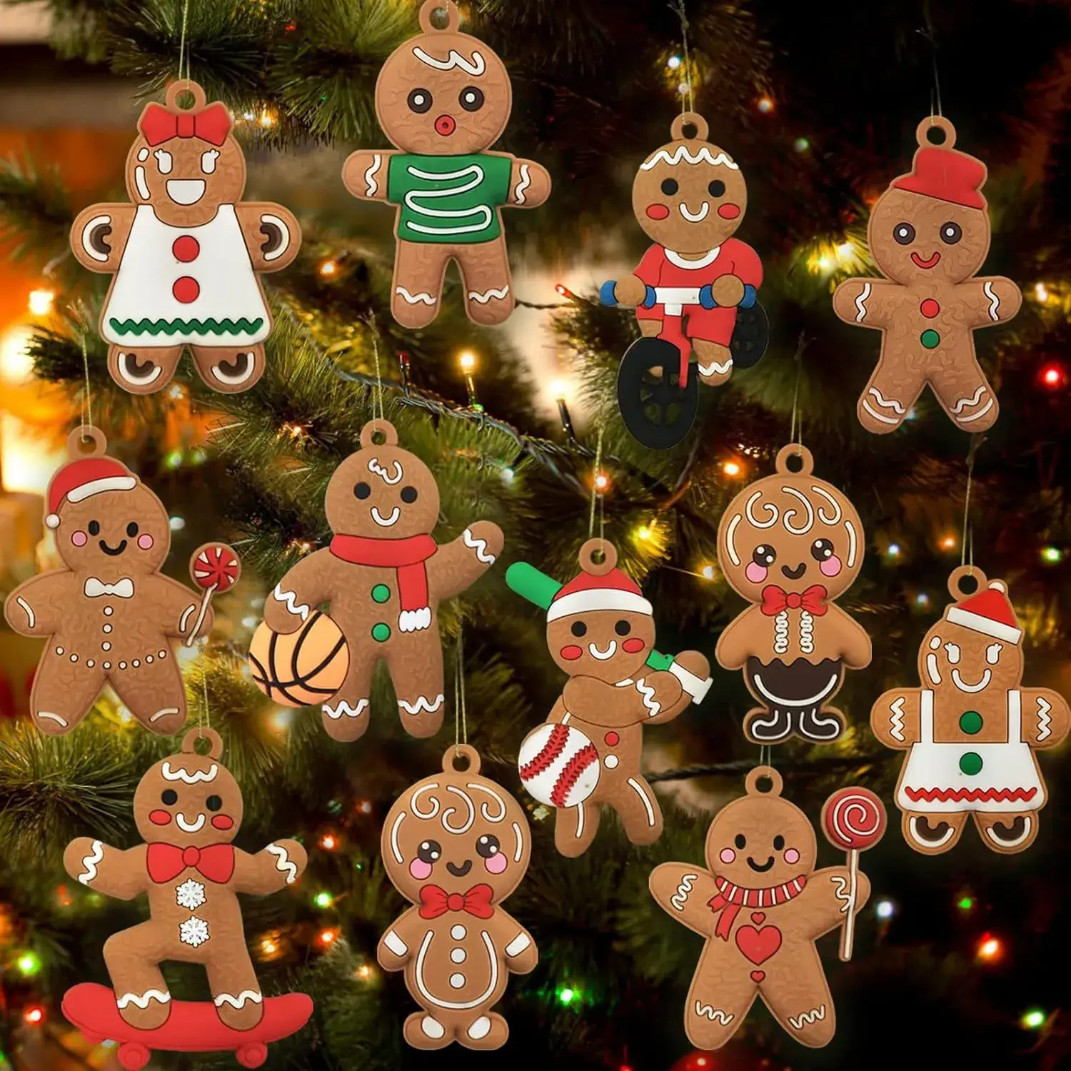 Christmas Gingerbread Man Ornaments Bar Code Sticking - Image 7