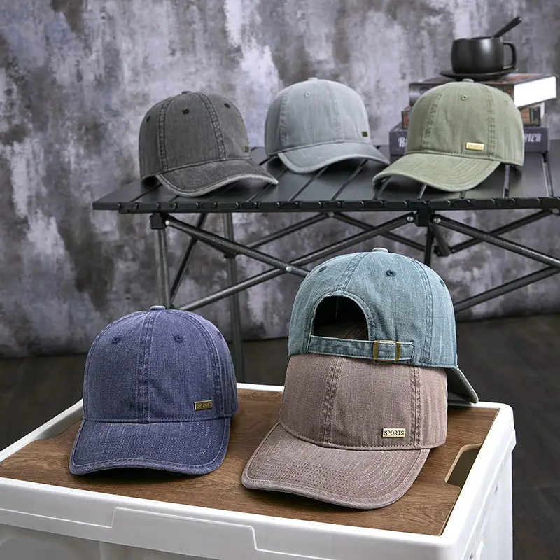 Men's Blue Denim Baseball Cap Sports Wear - Image 8