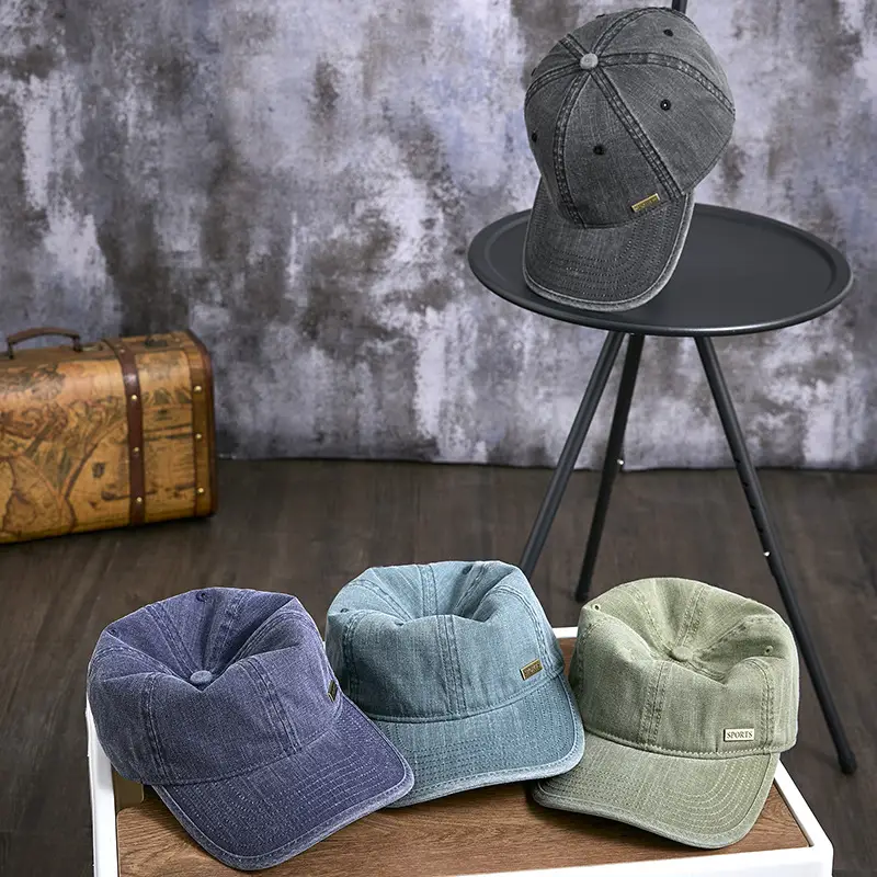 Men's Blue Denim Baseball Cap Sports Wear - Image 9