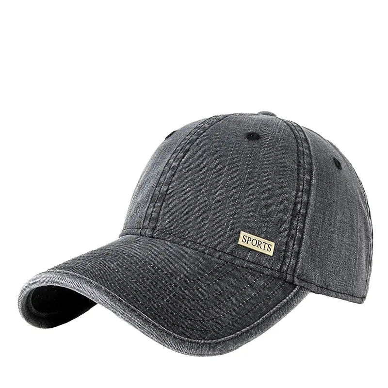 Men's Blue Denim Baseball Cap Sports Wear - Image 11