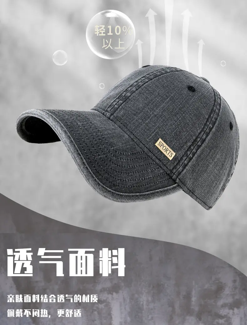 Men's Blue Denim Baseball Cap Sports Wear — feature 10