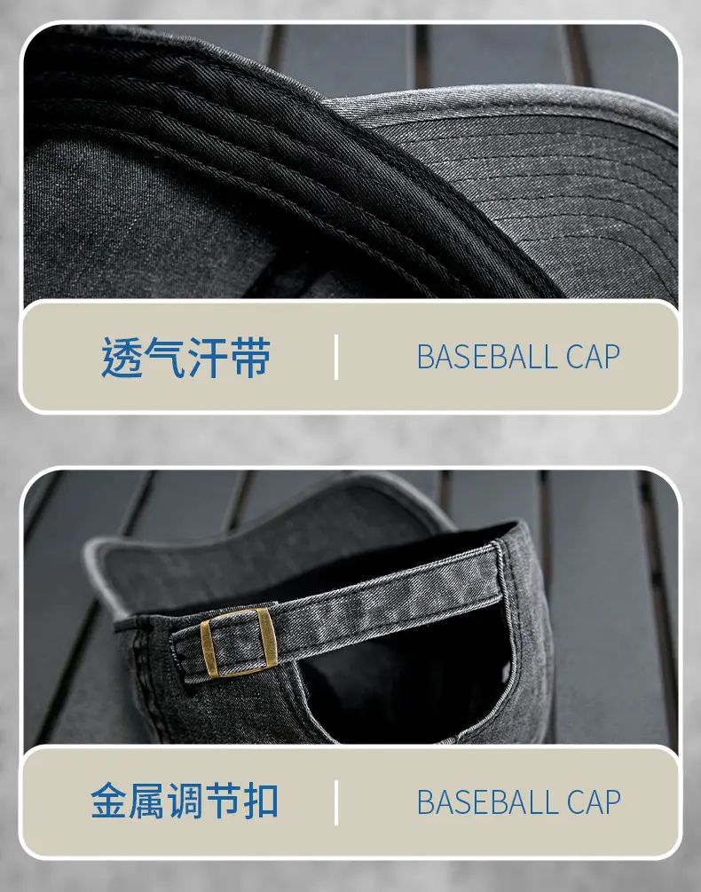 Men's Blue Denim Baseball Cap Sports Wear — feature 31