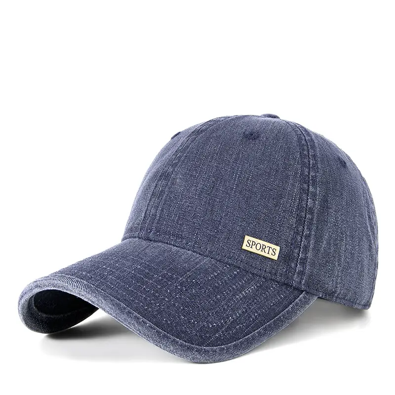 Men's Blue Denim Baseball Cap Sports Wear - Image 2