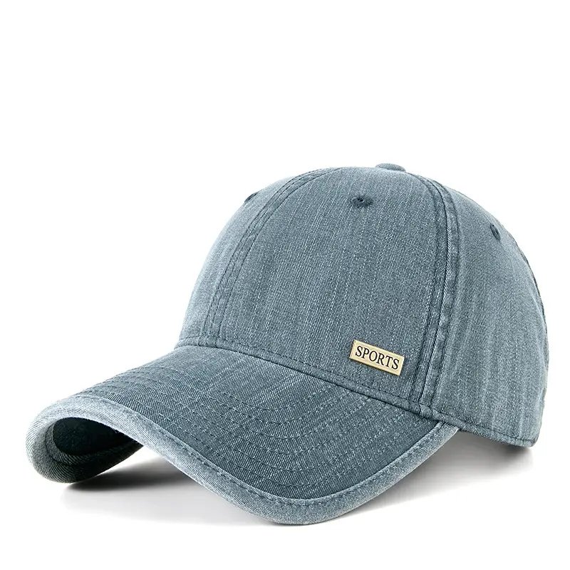Men's Blue Denim Baseball Cap Sports Wear - Image 3