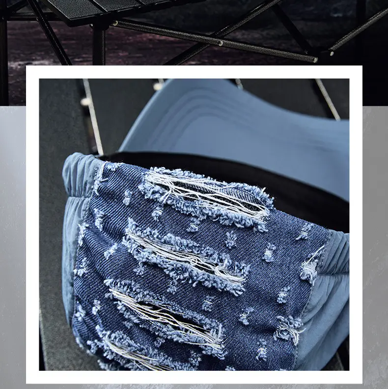 Blue Ripped Denim Washed Baseball Cap — feature 16