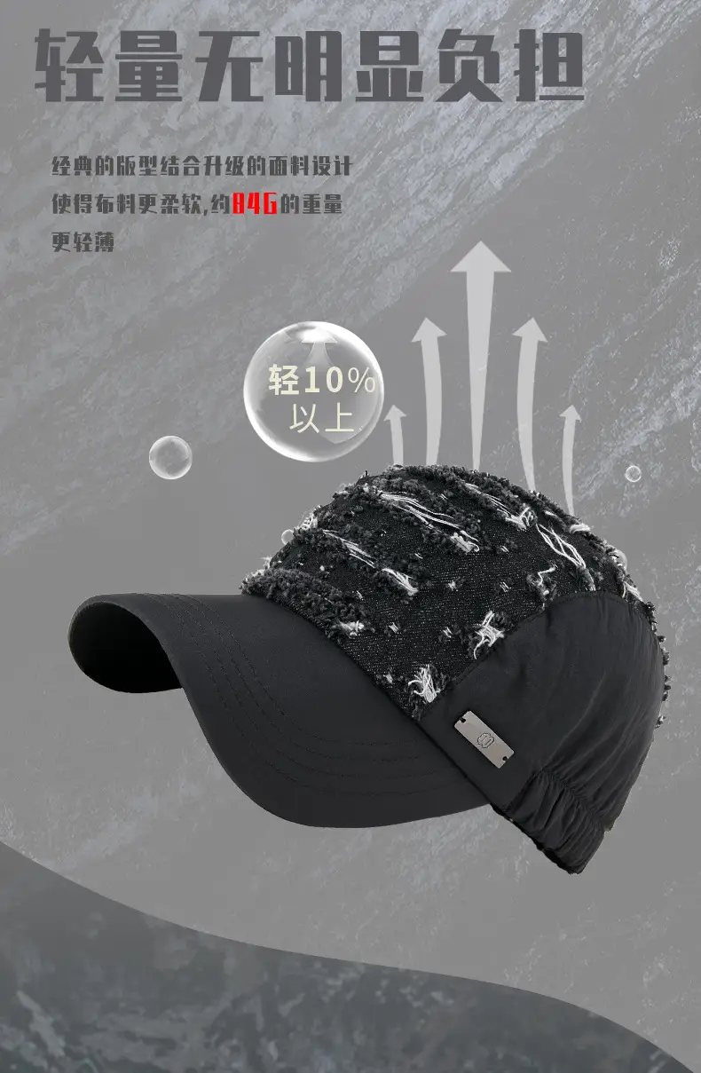 Blue Ripped Denim Washed Baseball Cap — feature 9