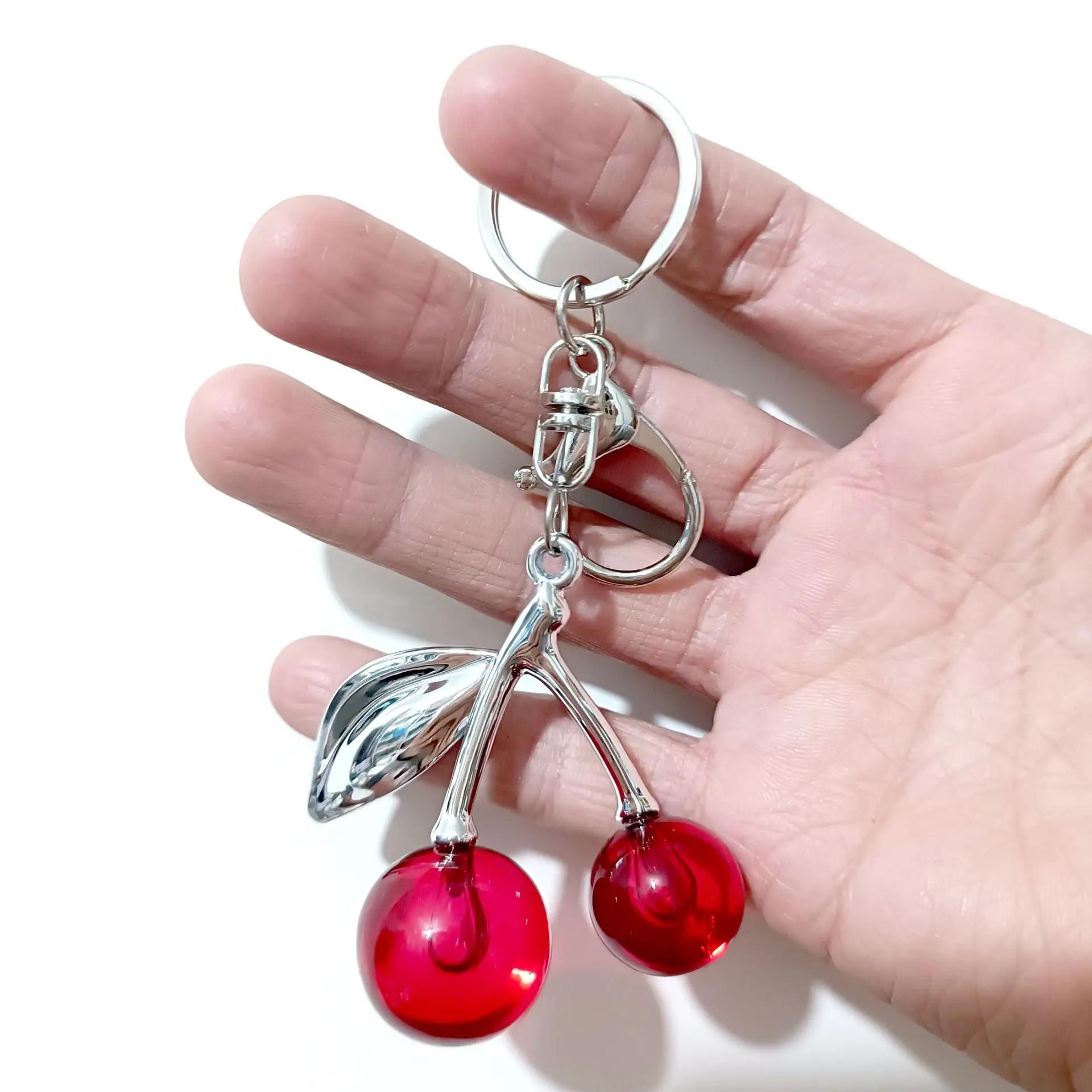 Korean Style Cherry Pendant Keychain Gold Leaf Alloy - Image 26