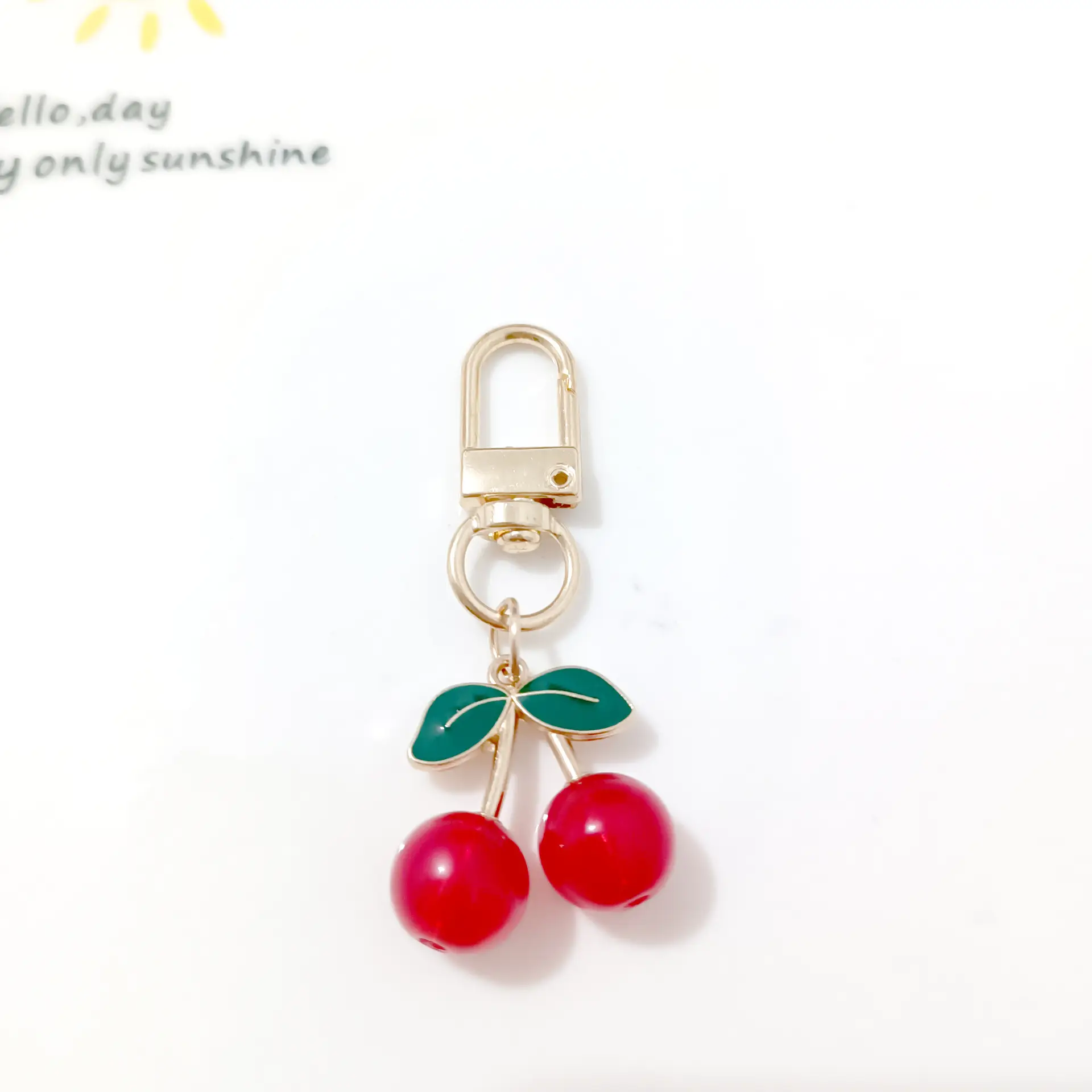 Korean Style Cherry Pendant Keychain Gold Leaf Alloy - Image 28