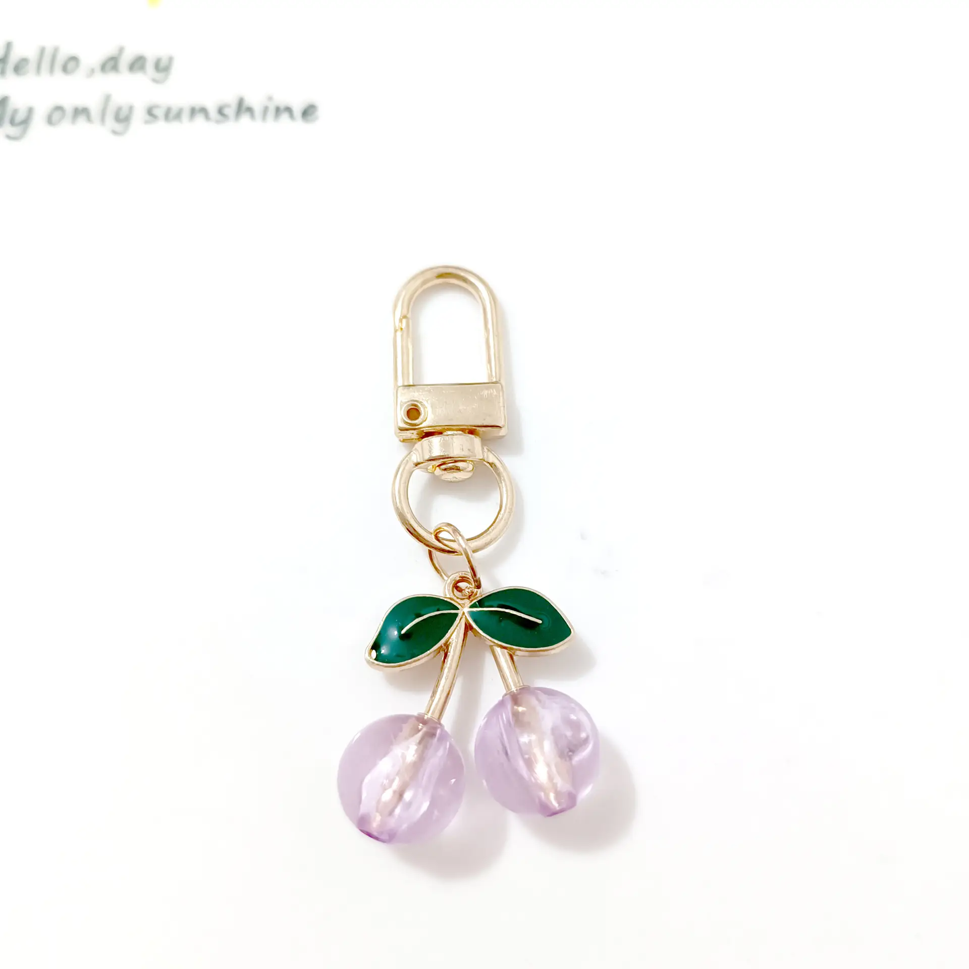 Korean Style Cherry Pendant Keychain Gold Leaf Alloy - Image 29