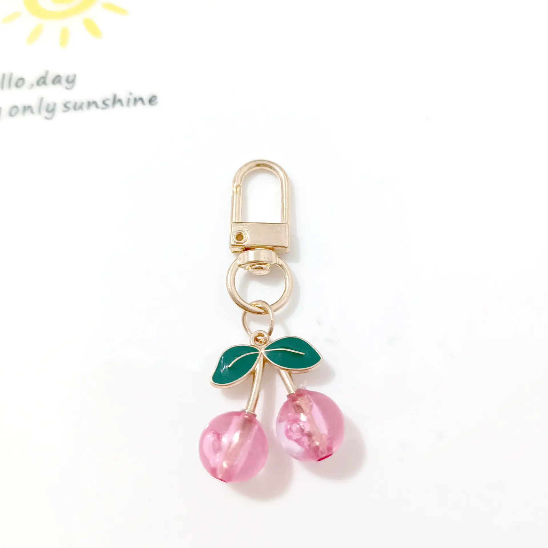 Korean Style Cherry Pendant Keychain Gold Leaf Alloy - Image 30