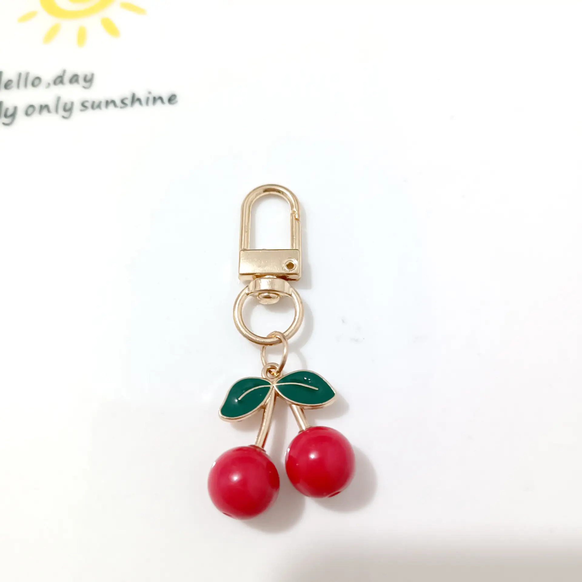 Korean Style Cherry Pendant Keychain Gold Leaf Alloy - Image 32