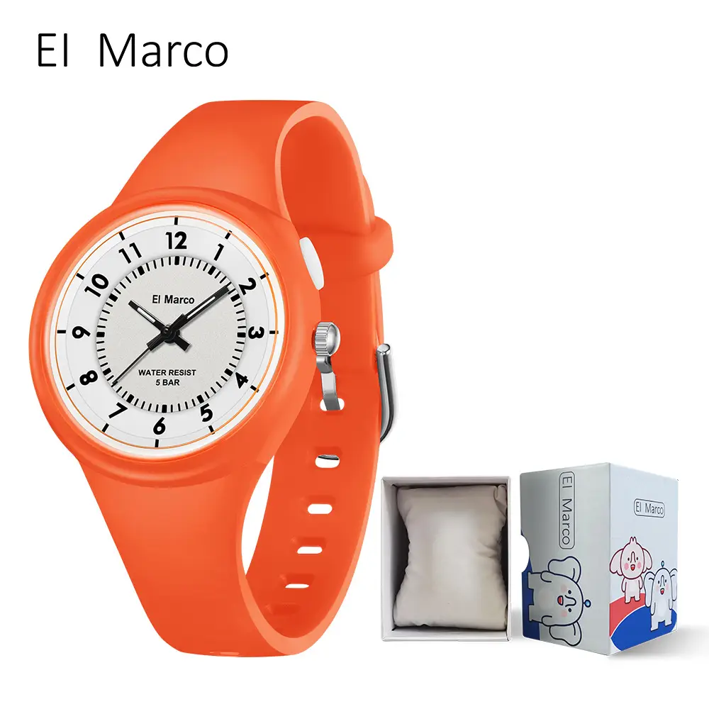 Little Elephant Marco's Orange Quartz Watch for Kids - Image 8