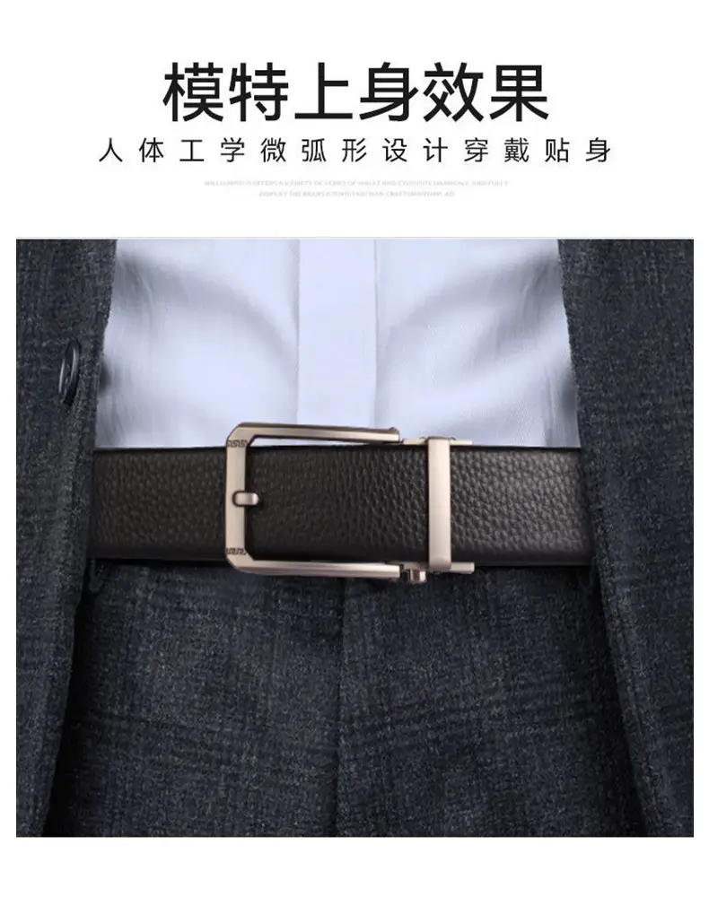 Men's Black Leather Crossbody Belt with Silver Buckle — feature 13