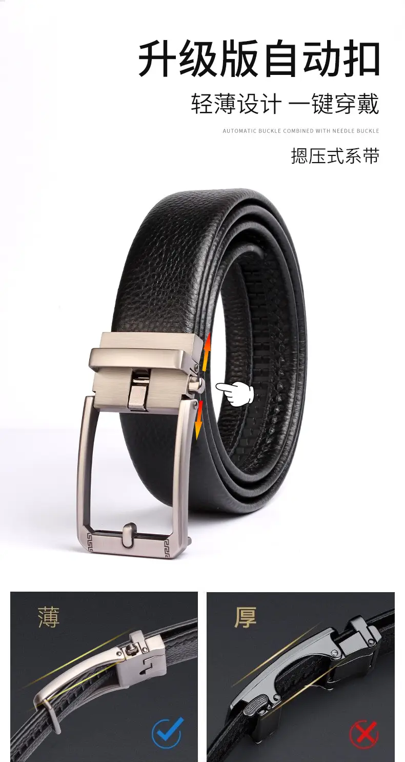 Men's Black Leather Crossbody Belt with Silver Buckle — feature 4