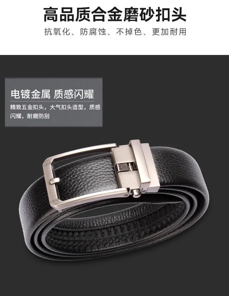 Men's Black Leather Crossbody Belt with Silver Buckle — feature 7
