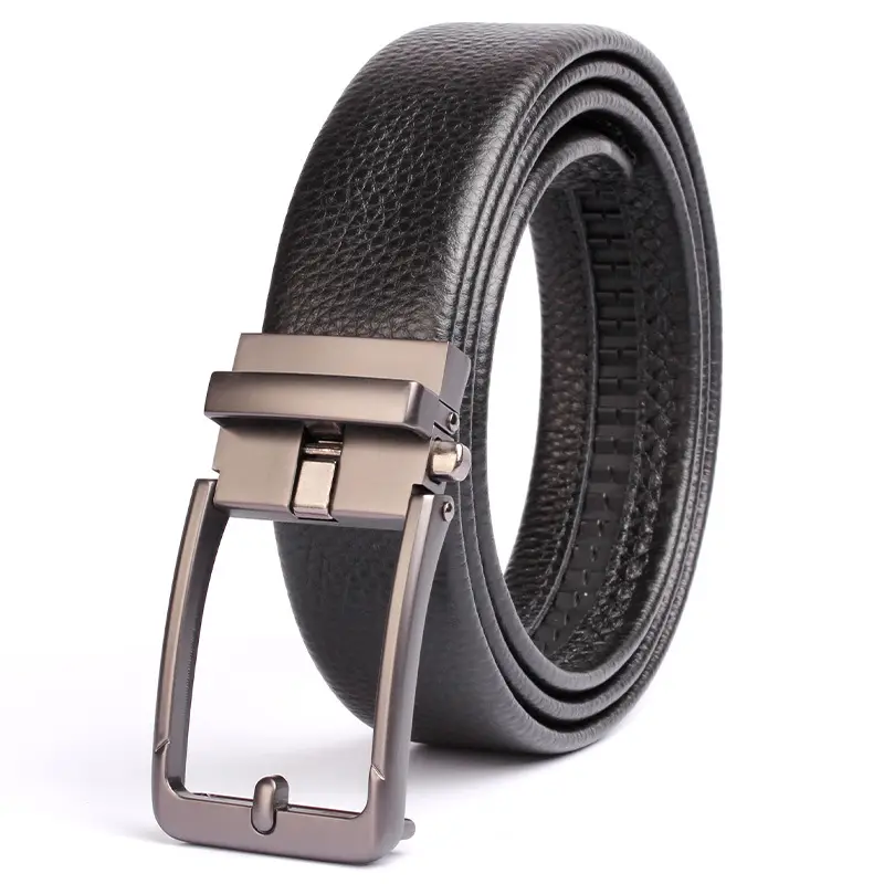 Men's Black Leather Crossbody Belt with Silver Buckle