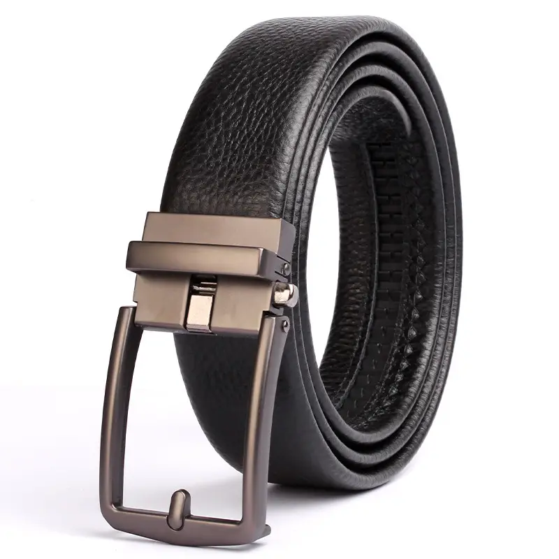 Men's Black Leather Crossbody Belt with Silver Buckle