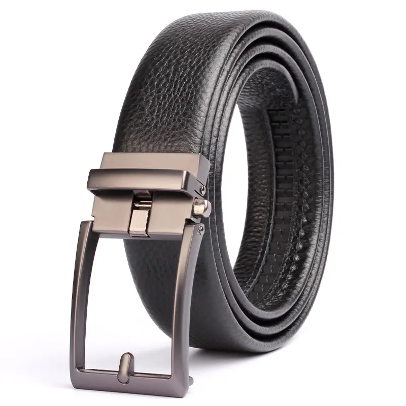 Men's Black Leather Crossbody Belt with Silver Buckle