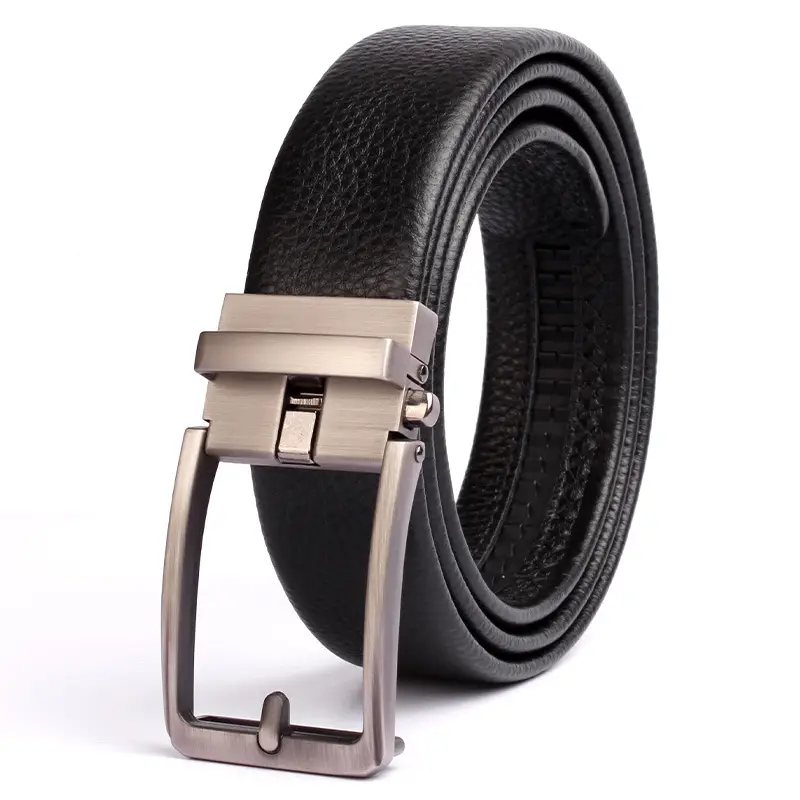 Men's Black Leather Crossbody Belt with Silver Buckle