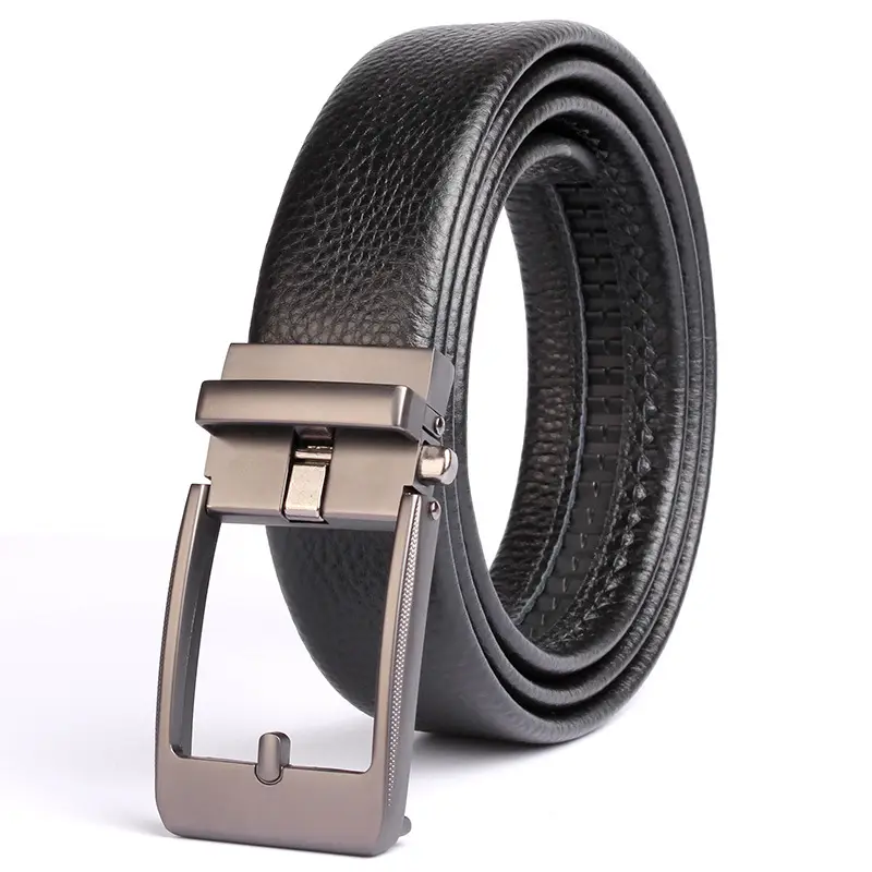 Men's Black Leather Crossbody Belt with Silver Buckle