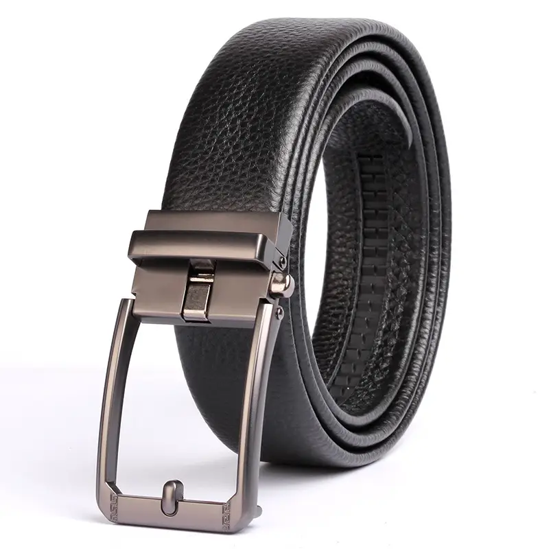 Men's Black Leather Crossbody Belt with Silver Buckle