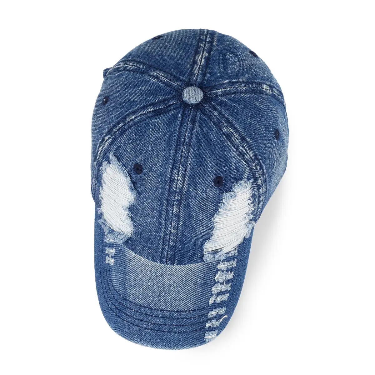 Women Denim Baseball Cap with Hole Design — feature 8