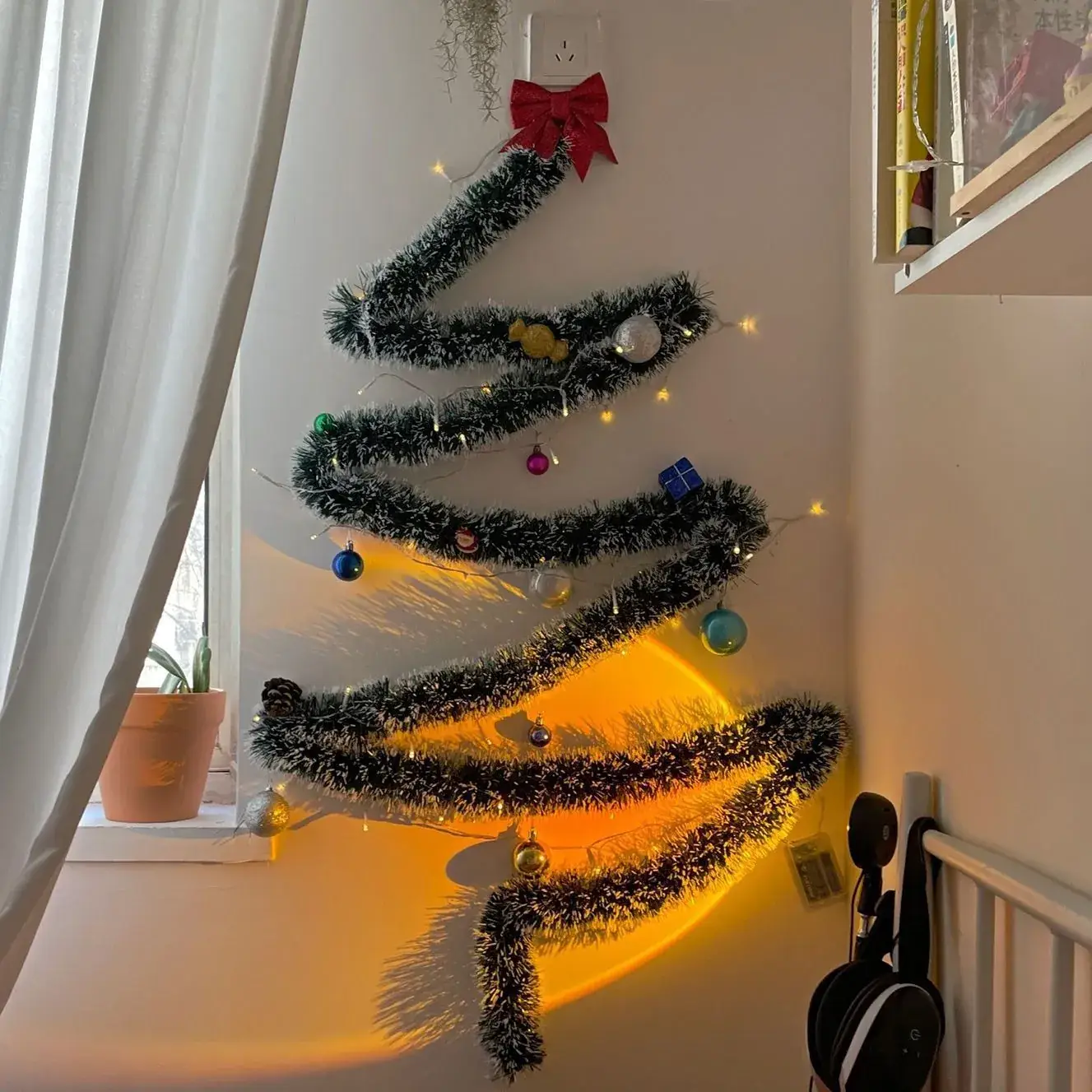 Christmas Tree Decor with Bow, Strips & Lights - Image 5