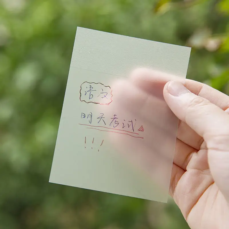 PET Transparent Sticky Notes Student Notes Note Paper Note Stickers Waterproof Perspective Non-covering ins Style Series Style