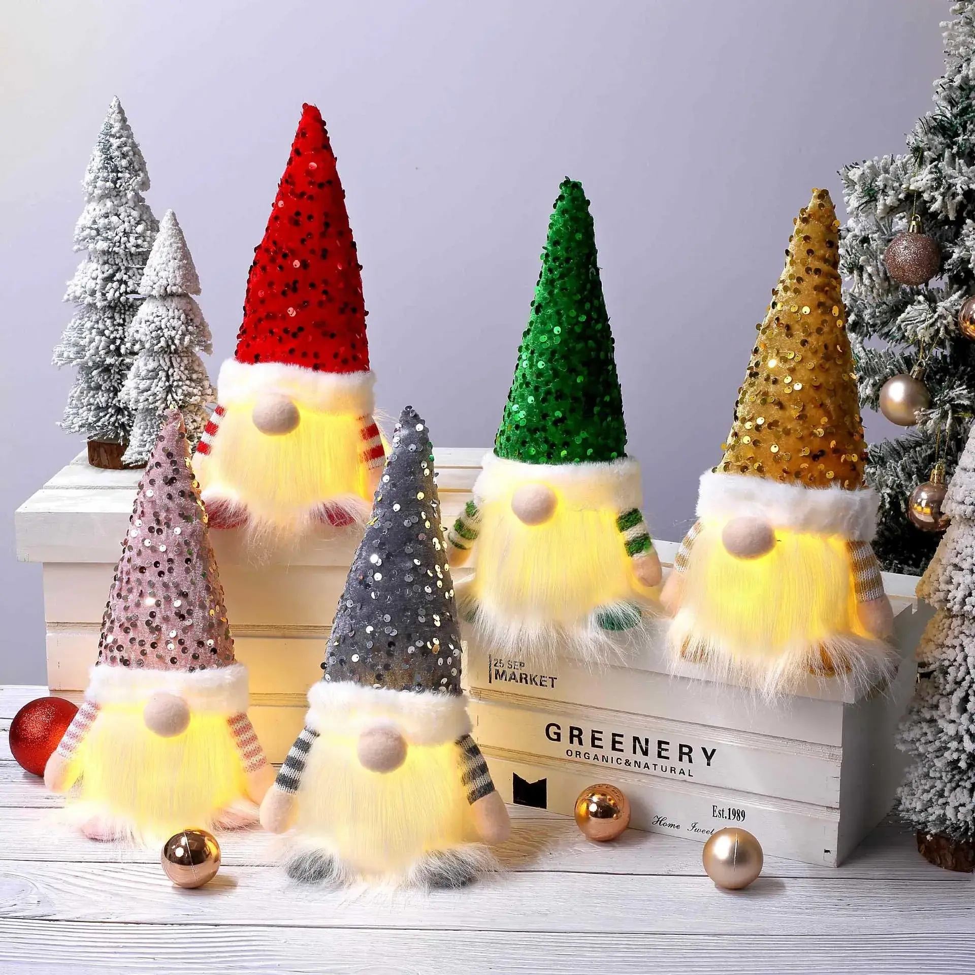 Red Christmas Gnome with High Lighted Top - Image 7