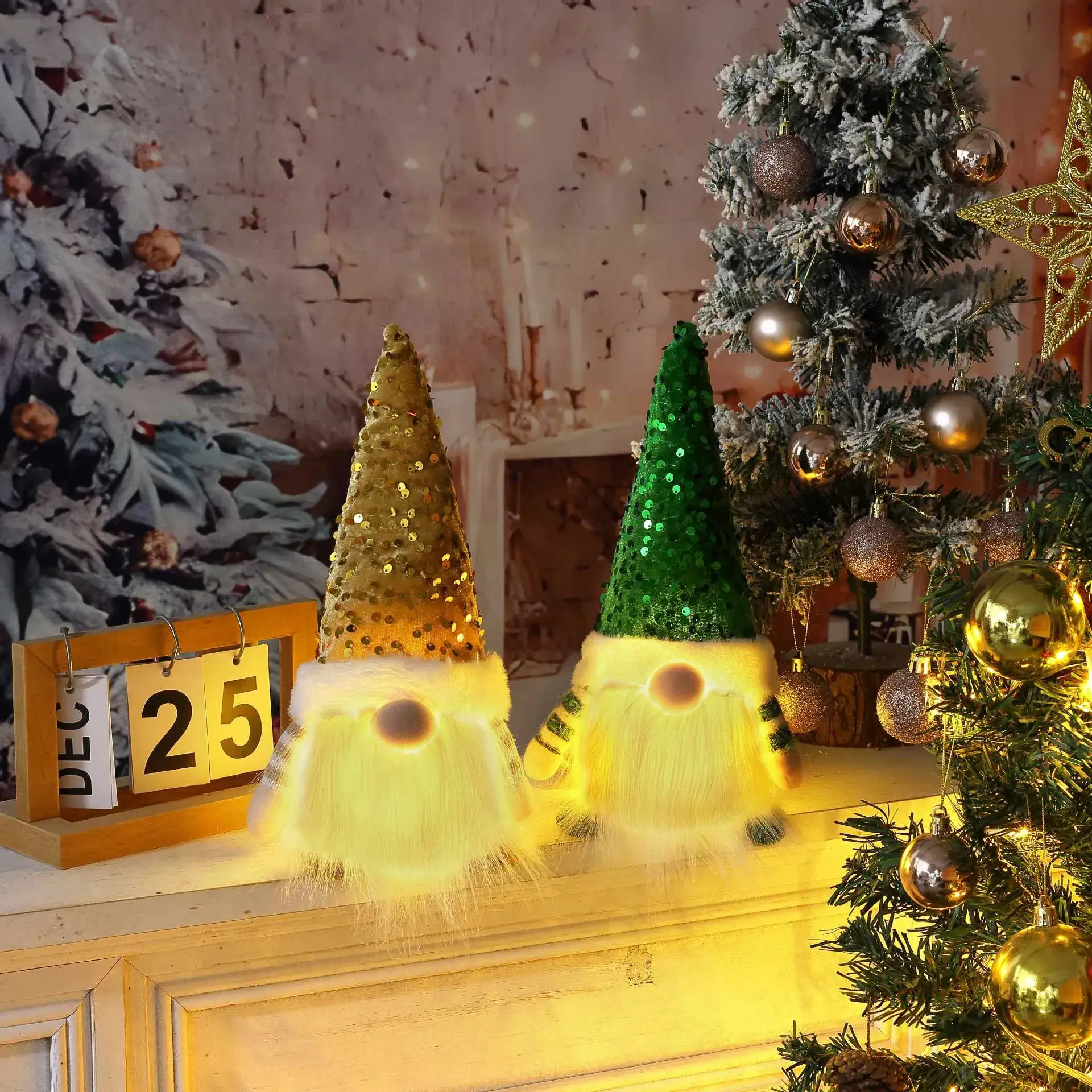 Red Christmas Gnome with High Lighted Top - Image 8