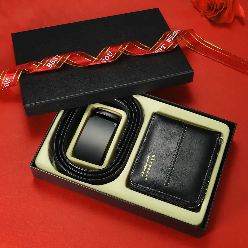 Men's Leather Belt & Wallet Gift Box Set - Image 5