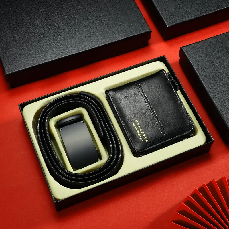 Men's Leather Belt & Wallet Gift Box Set - Image 6