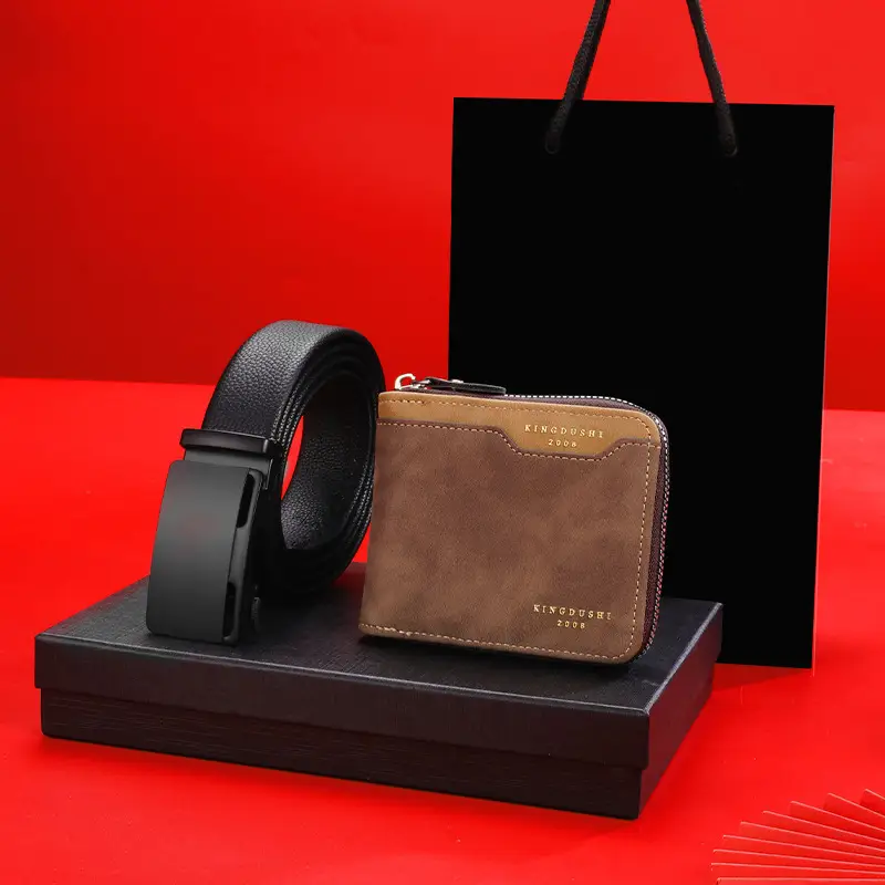 Men's Genuine Leather Belt Wallet with Automatic Buckle - Image 3