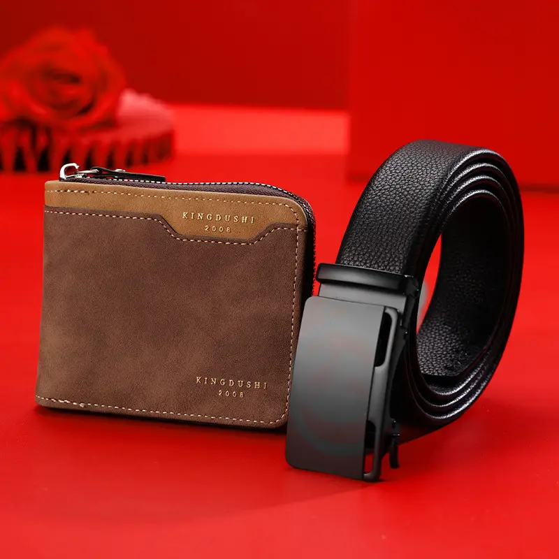 Men's Genuine Leather Belt Wallet with Automatic Buckle - Image 4