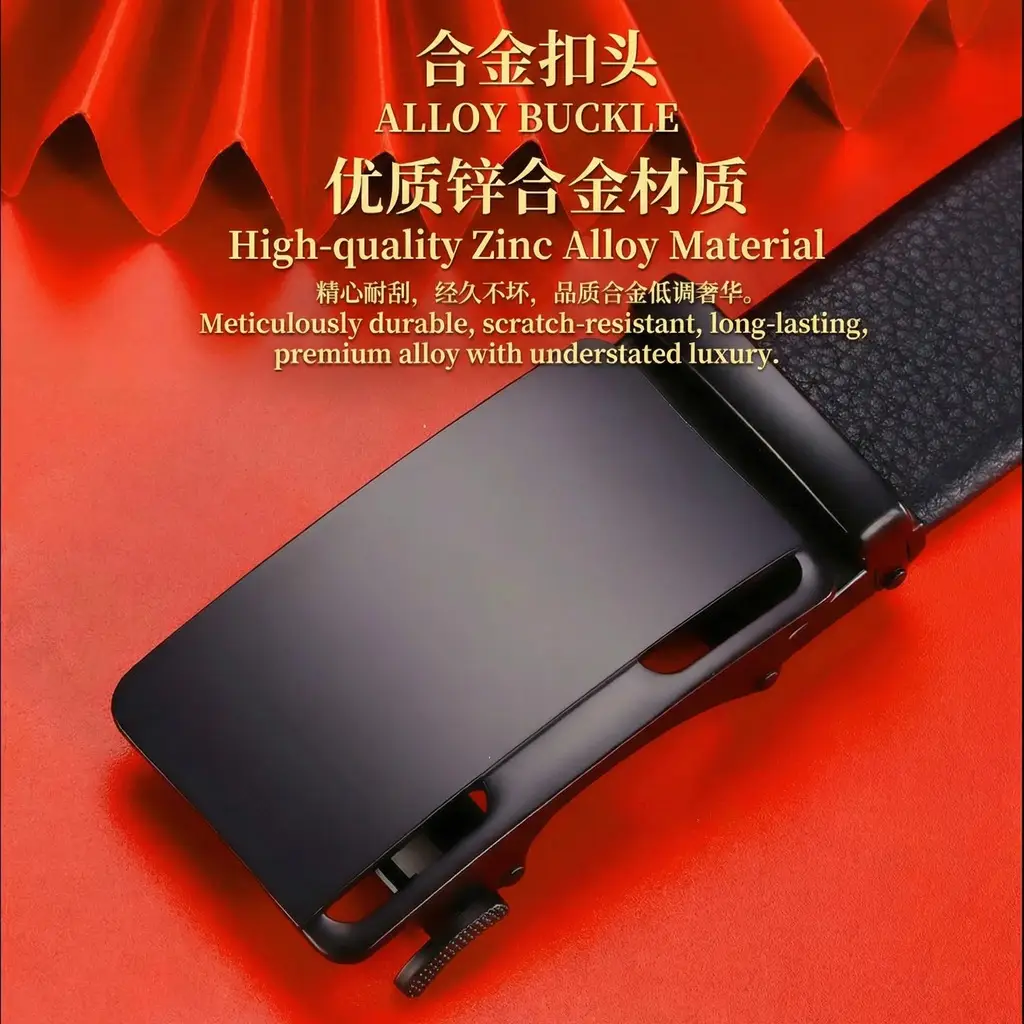 Men's Genuine Leather Belt Wallet with Automatic Buckle — feature 9