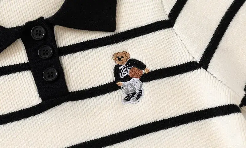 Kids Striped Sweater Set for Boys with Embroidered Lapels — feature 15