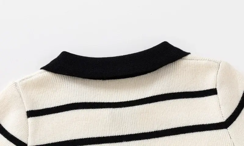 Kids Striped Sweater Set for Boys with Embroidered Lapels — feature 21