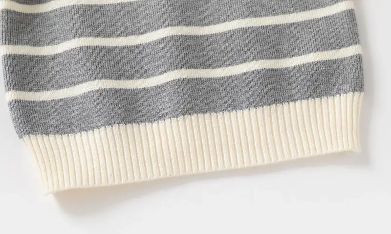 Kids Striped Sweater Set for Boys with Embroidered Lapels — feature 33