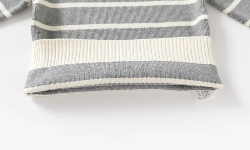 Kids Striped Sweater Set for Boys with Embroidered Lapels — feature 35