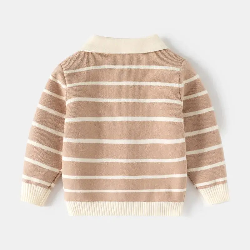 Kids Striped Sweater Set for Boys with Embroidered Lapels — feature 9
