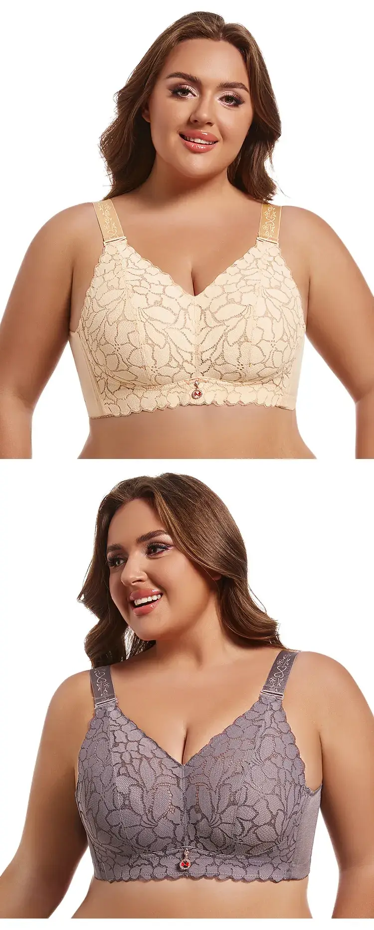 Women's Adjustable Underwear Large Chest Small Anti-Sagging Gathered Bra — feature 14