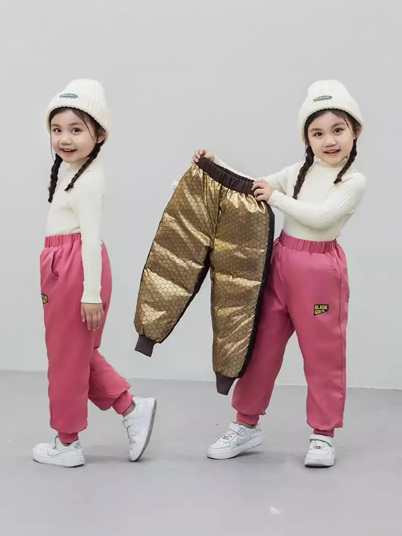 Children's Warm Down Pants for Boys & Girls Winter Outdoor Wear