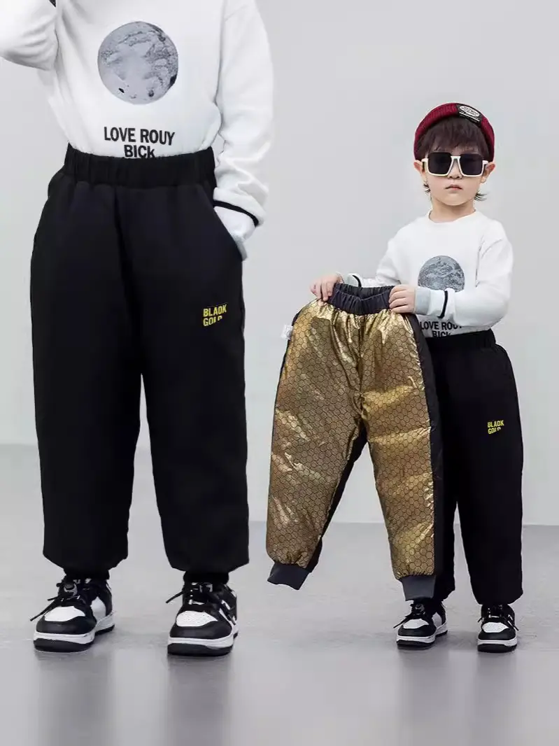Children's Warm Down Pants for Boys & Girls Winter Outdoor Wear