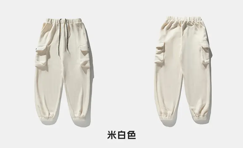 Black Fleece Jogger Pants with Large Pocket for Men — feature 23