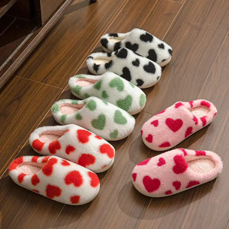 Factory direct supply cross-border love cotton slippers soft, comfortable and refreshing cute warm slippers wholesale — feature 14