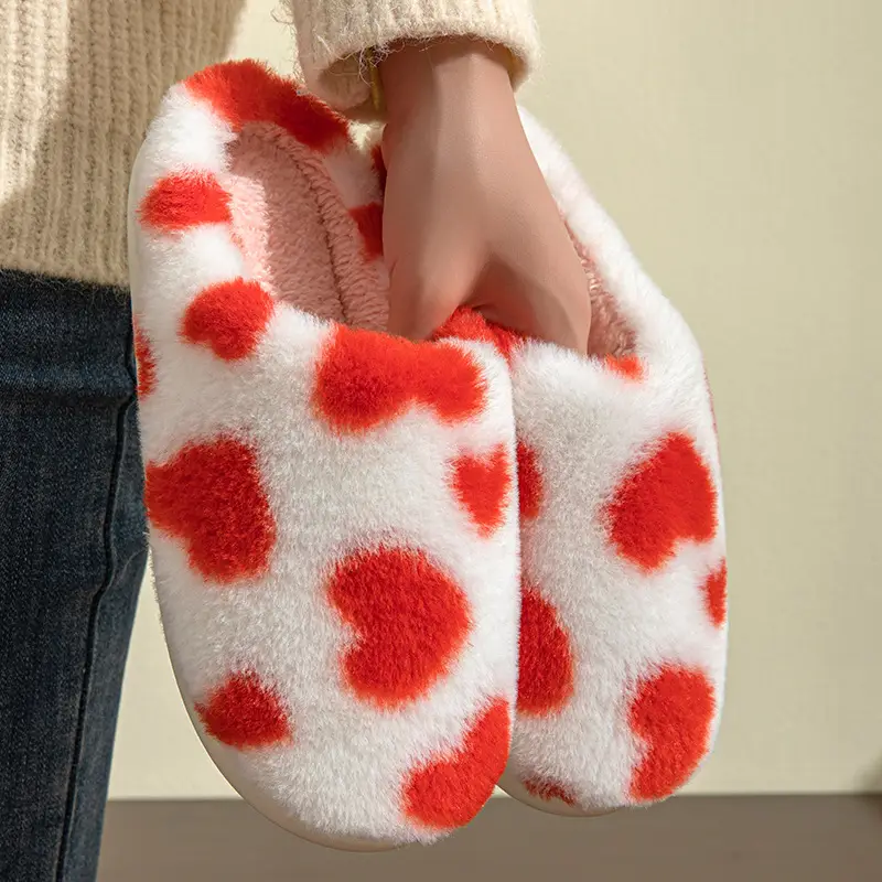 Factory direct supply cross-border love cotton slippers soft, comfortable and refreshing cute warm slippers wholesale — feature 15