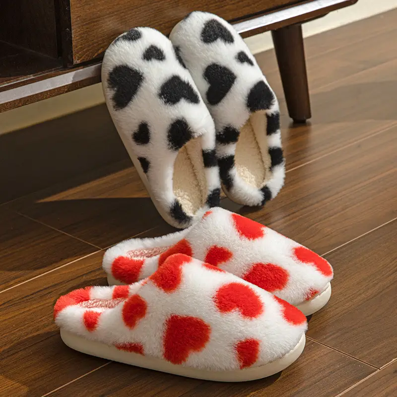 Factory direct supply cross-border love cotton slippers soft, comfortable and refreshing cute warm slippers wholesale — feature 19