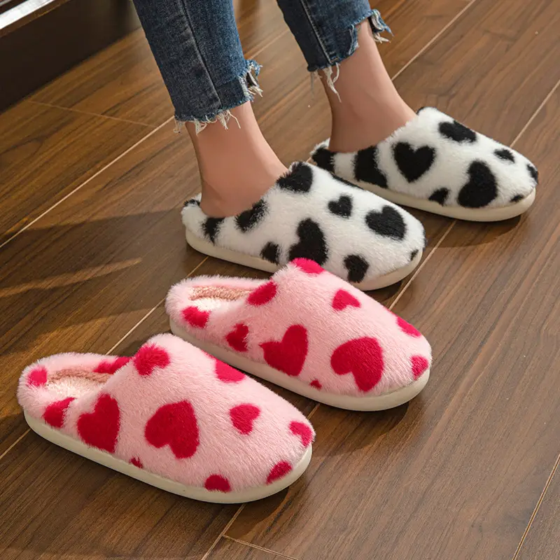 Factory direct supply cross-border love cotton slippers soft, comfortable and refreshing cute warm slippers wholesale — feature 21