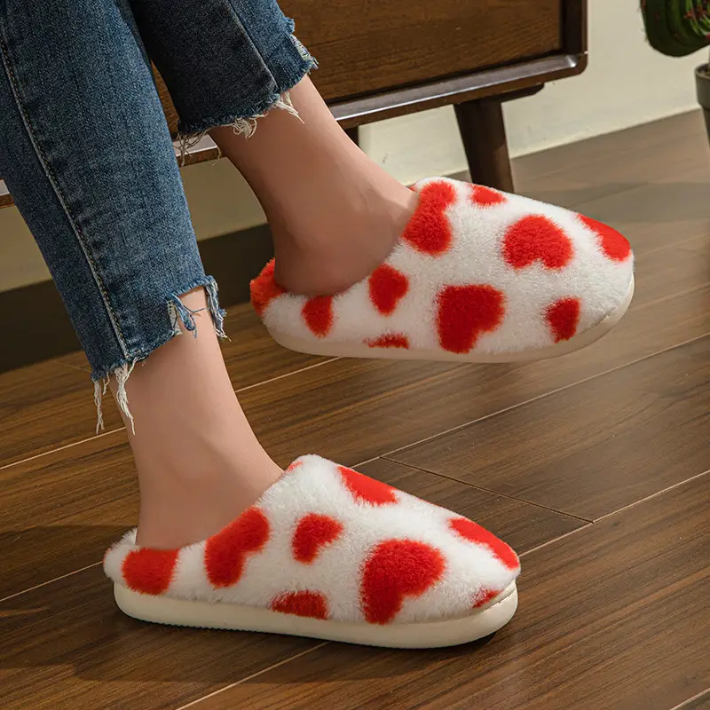 Factory direct supply cross-border love cotton slippers soft, comfortable and refreshing cute warm slippers wholesale — feature 25